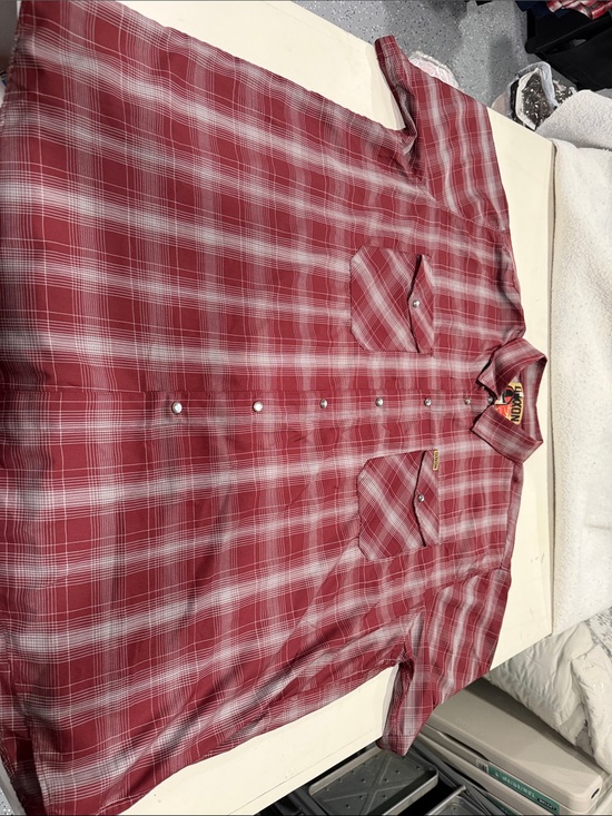 DIXXON Other - DIXXON Red and White Plaid Short-Sleeve Button-Down Shirt